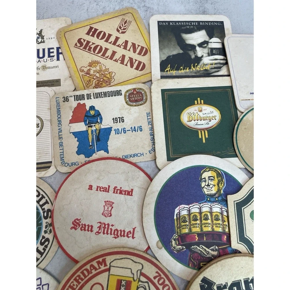 Vtg Paper Coasters From Around The World Lot Of 33